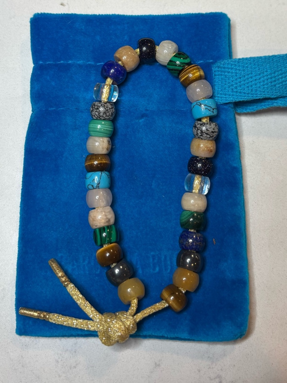 Carolina Bucci Forte Bead Bracelet, “Sun”Cord 18k YG Tips x30 Forte Beads - NEW